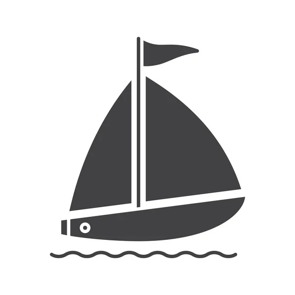 Sailboat glyph icon — Stock Vector