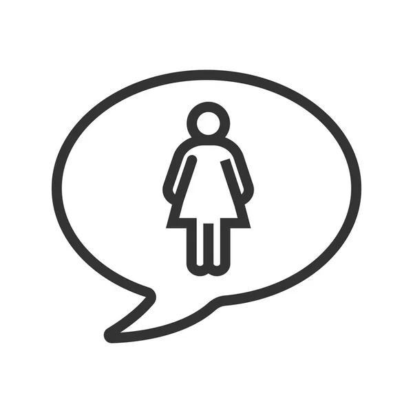 Conversación sobre mujeres icono lineal — Vector de stock