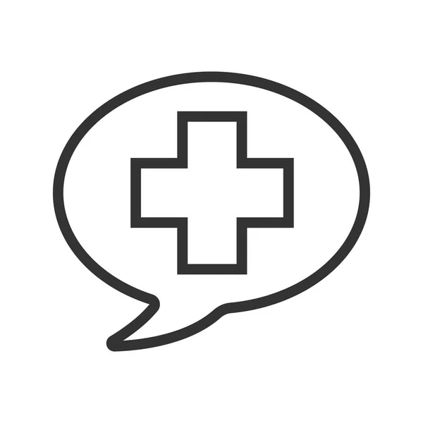 Hablar de medicina icono lineal — Vector de stock