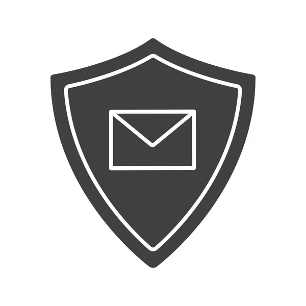 Glifo de seguridad de correo electrónico icono — Vector de stock