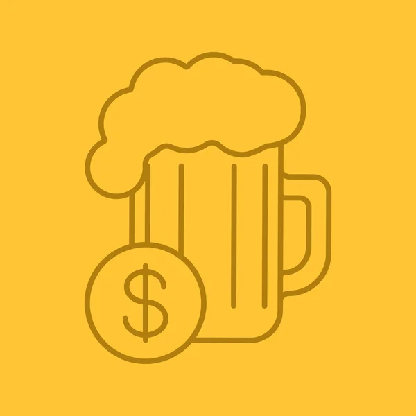 Koupit pivo barva lineární ikonu — Stockový vektor