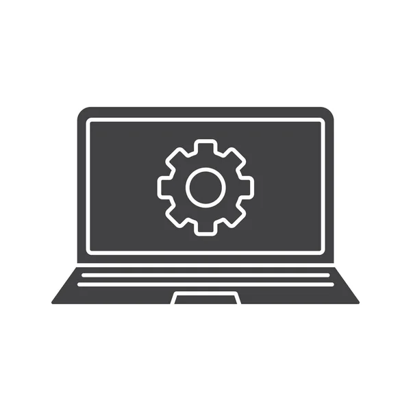 Glyph pictogram van de montages van de laptop — Stockvector