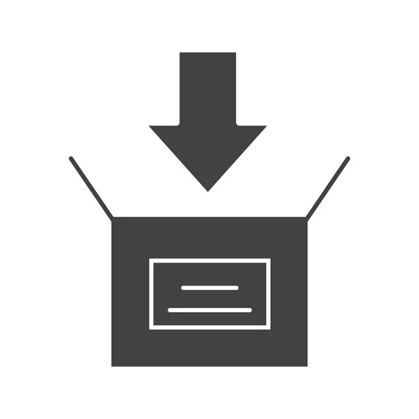 Imballaggio scatola icona di glifo — Vettoriale Stock
