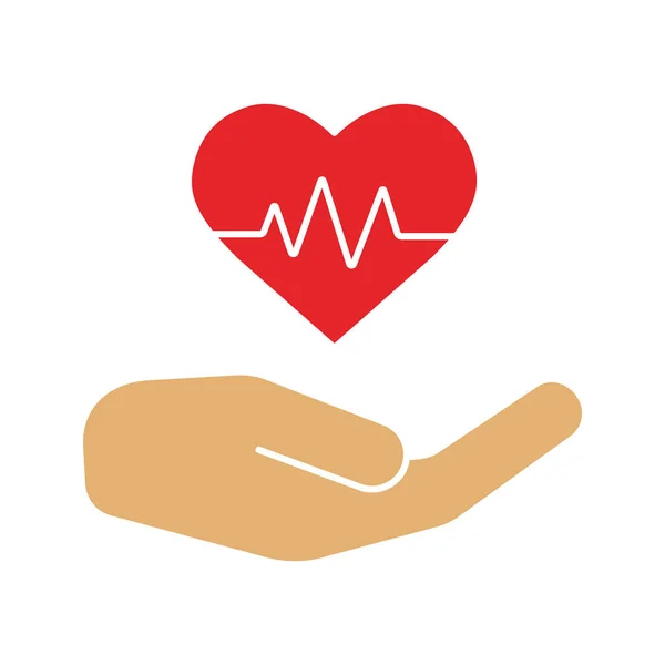 Icône couleur soins cardiaques — Image vectorielle