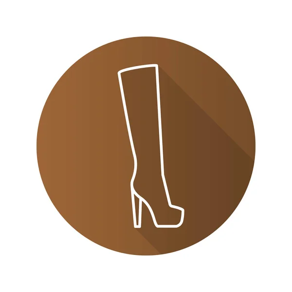 Bota alta de mujer. icono — Vector de stock