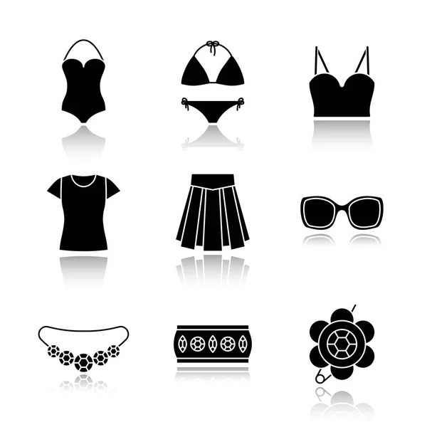 Conjunto de iconos accesorios mujer — Vector de stock