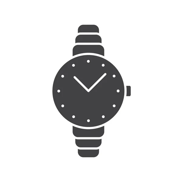 Women's wristwatch glyph icon — Stock Vector