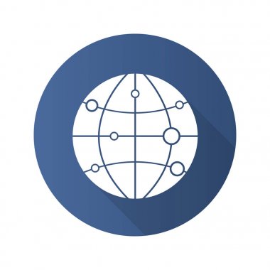 Rota noktası simgesi ile dünya modeli