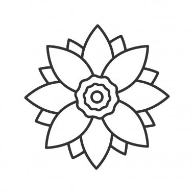 Lotus çiçeği doğrusal simgesi