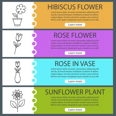 Çiçek web afiş kümesi