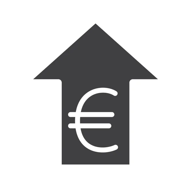 Значок повышения курса евро — стоковый вектор