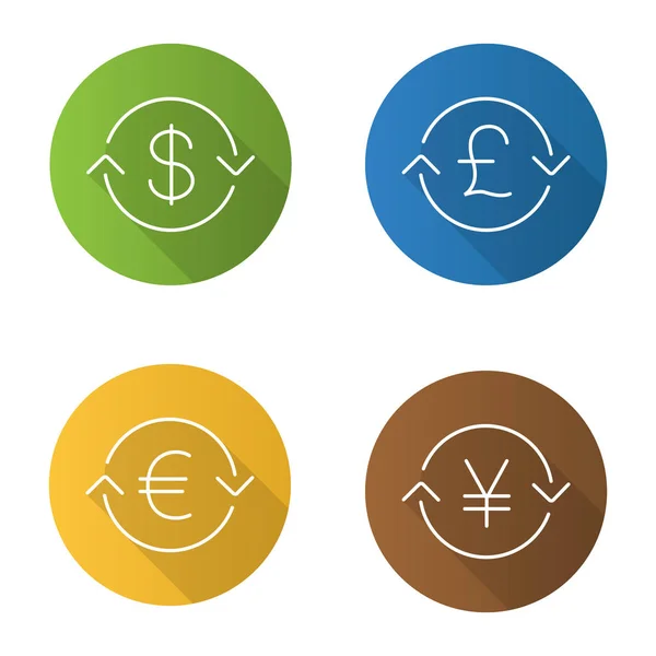 Icone di cambio valuta — Vettoriale Stock