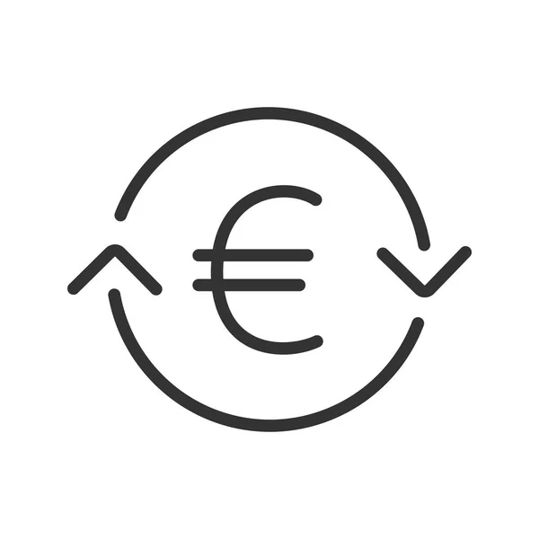 Линейная иконка евро — стоковый вектор