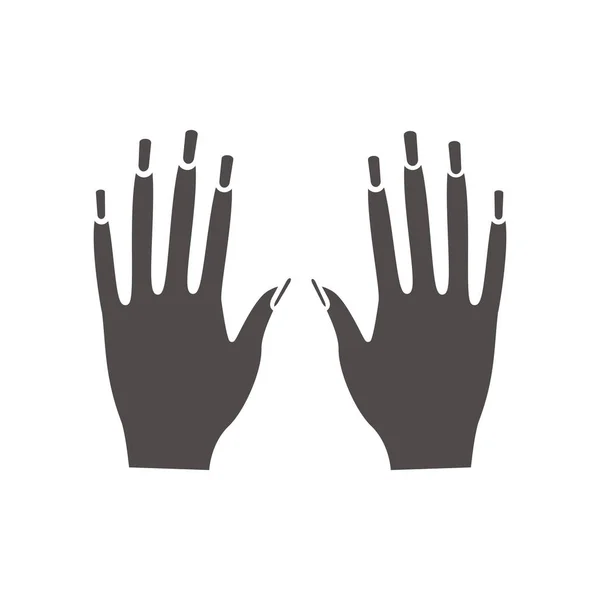 Vrouw handen met manicure pictogram — Stockvector