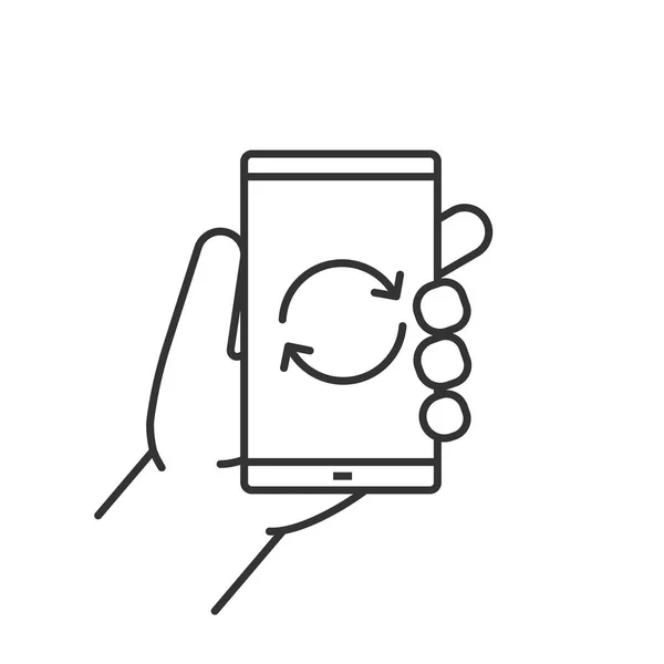 Smartphone-Ikone in der Hand — Stockvektor