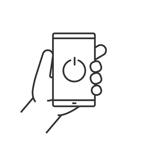 Ręczne trzymanie ikony smartfona — Wektor stockowy