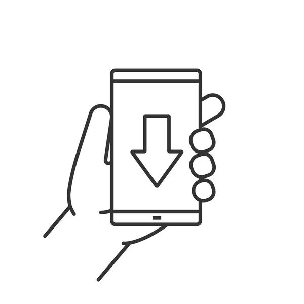 Smartphone-Ikone in der Hand — Stockvektor