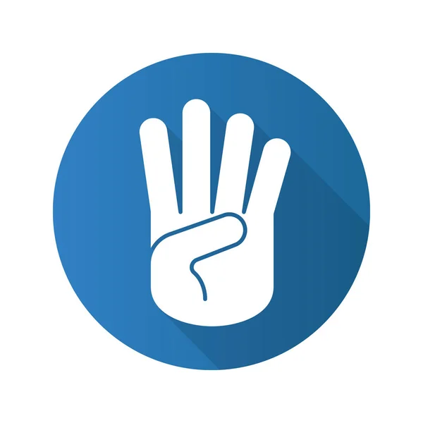 Τέσσερα δάχτυλα χεριών χειρονομία εικονίδιο — Διανυσματικό Αρχείο