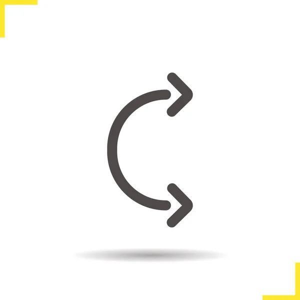 Flessibile arco frecce icona glifo — Vettoriale Stock