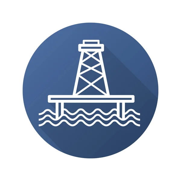 Offshore-Brunnen-Symbol — Stockvektor