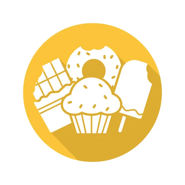 Słodycze płaski kształt ikony — Wektor stockowy
