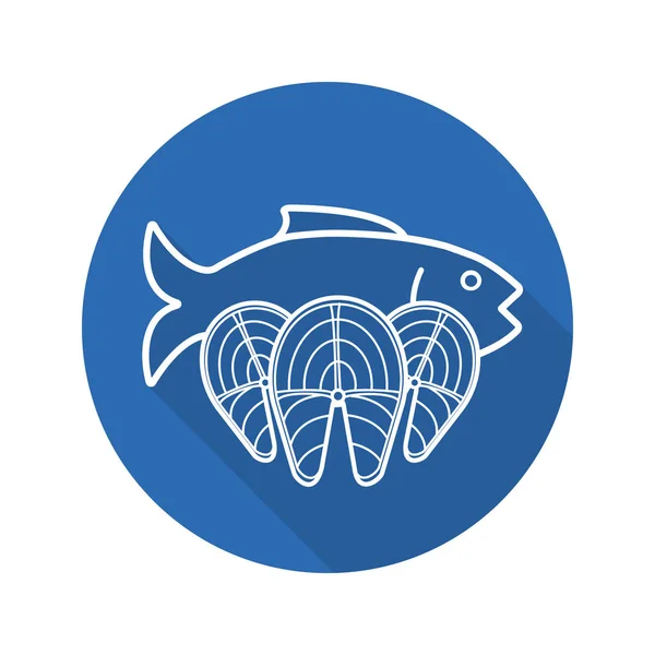 Icono lineal plano de mariscos — Vector de stock