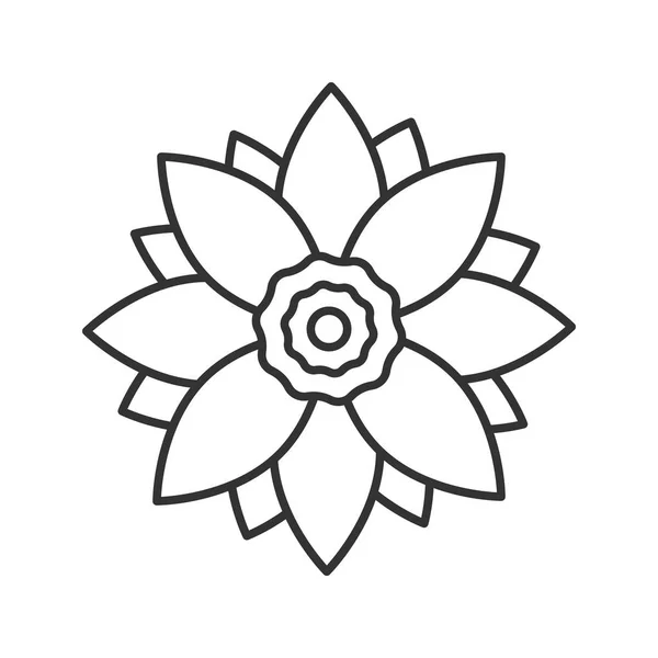 Lotus flower linear icon — Stock Vector