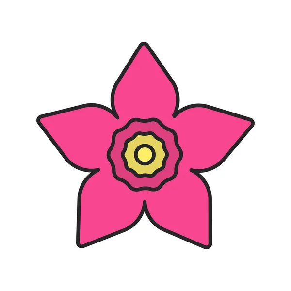 Narcissus kleur pictogram — Stockvector