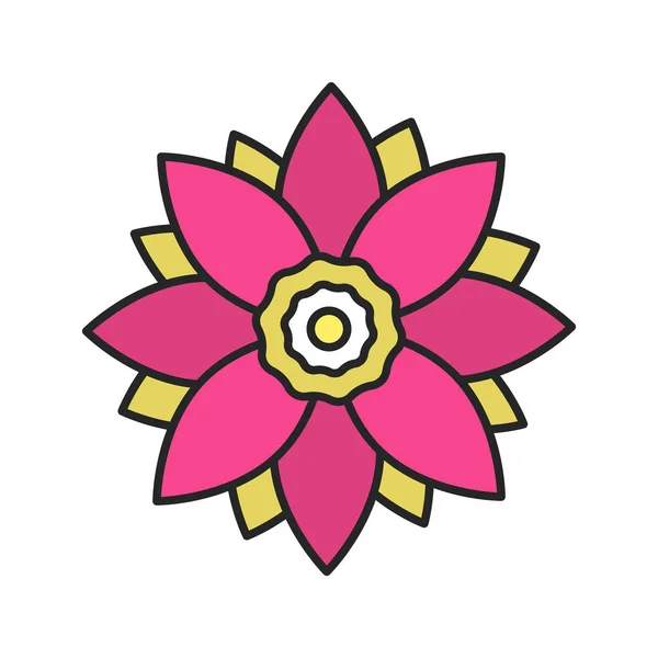 Lotus flower color icon — Stock Vector