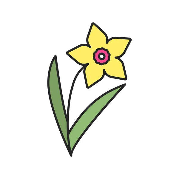 Daffodil color icon — Stock Vector