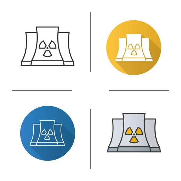 Ícones de usina nuclear — Vetor de Stock