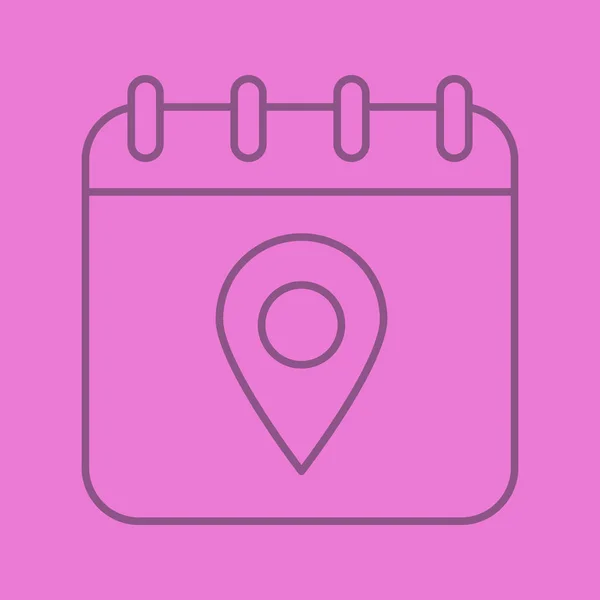 Página de calendário com ícone de mapa pinpoint —  Vetores de Stock