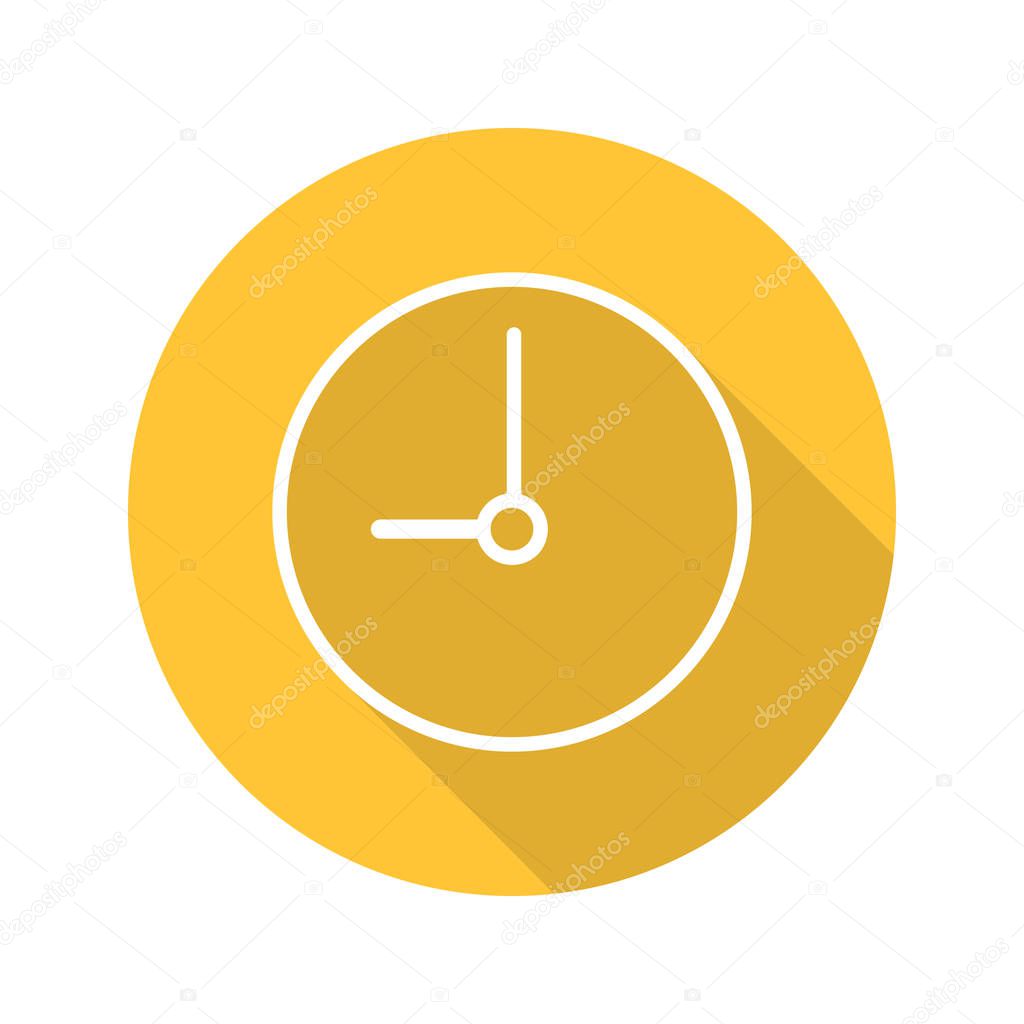 Clock flat linear icon