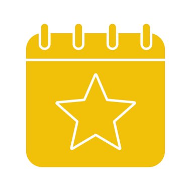 Takvim sayfası yıldız işareti simgesi