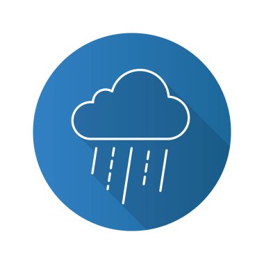 Yağmurlu bulut düz doğrusal simgesi