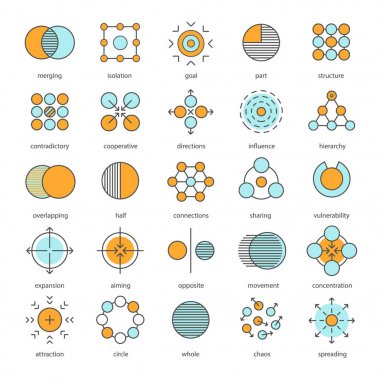 Abstract color icons set clipart