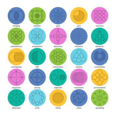 Soyut doğrusal Icons set