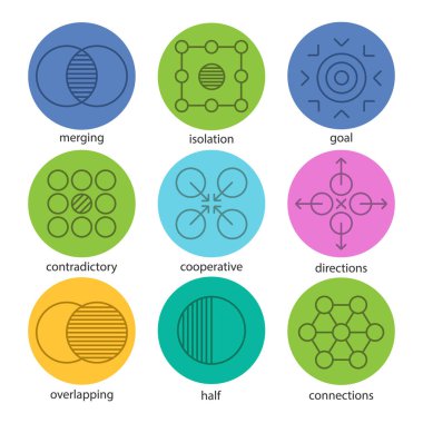 Soyut doğrusal Icons set