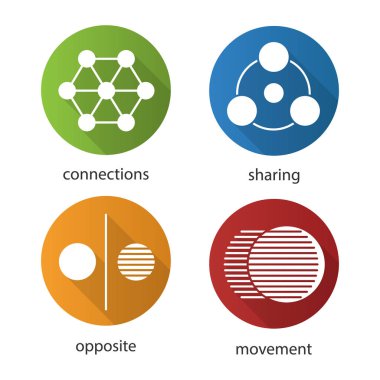 Soyut düz tasarım Icons set