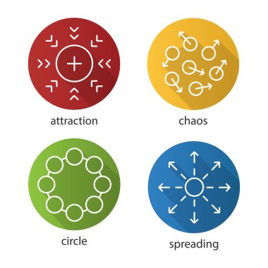 Soyut düz doğrusal Icons set