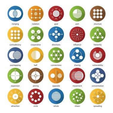 Soyut düz tasarım Icons set