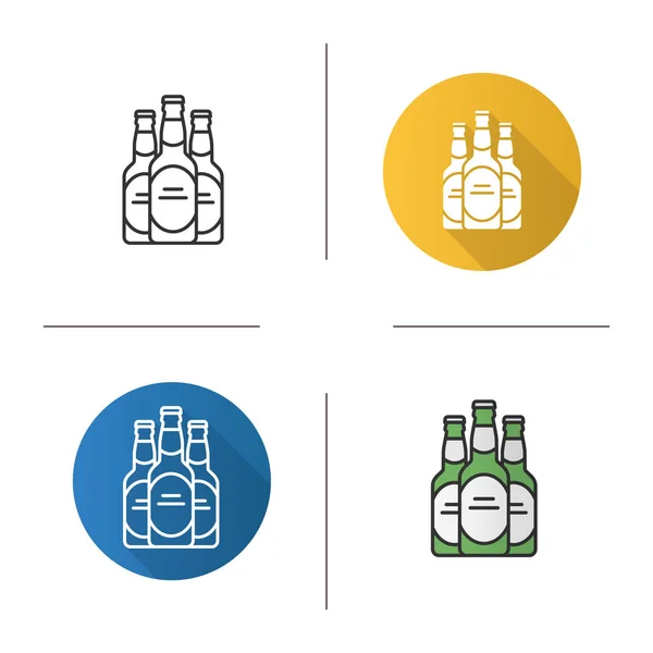 Ikoner för ölflaskor — Stock vektor