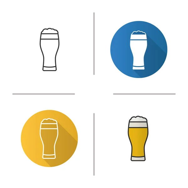Iconos de cristal de cerveza ligera — Archivo Imágenes Vectoriales