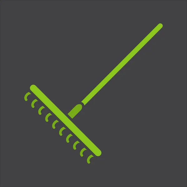 Rake glyph color icon — Stock Vector