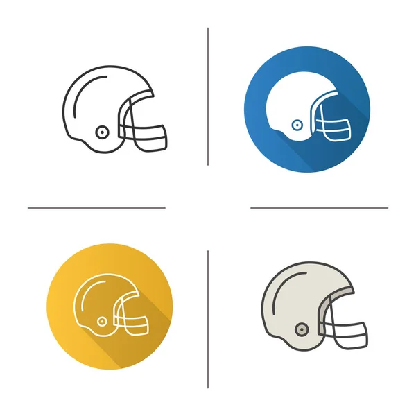 Ícones de capacete de futebol americano —  Vetores de Stock