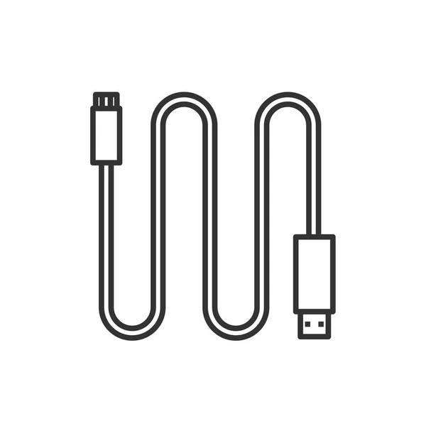 Mini cabo USB ícone linear — Vetor de Stock