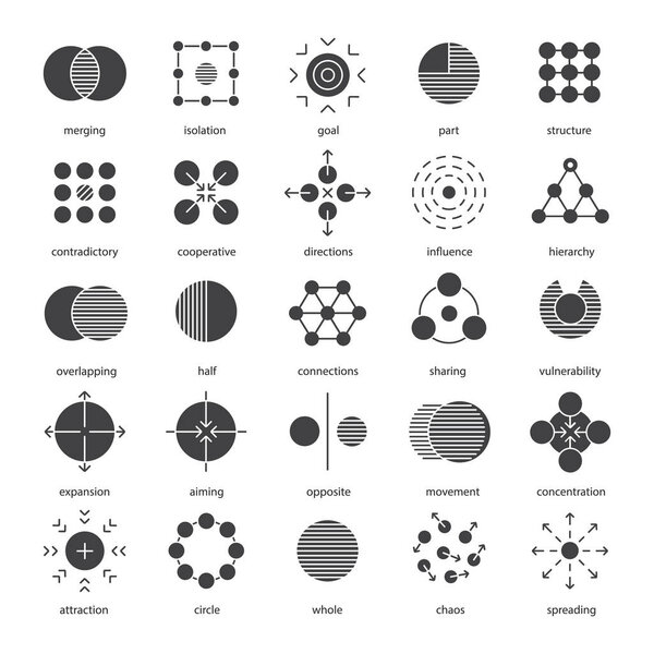 Abstract glyph icons set
