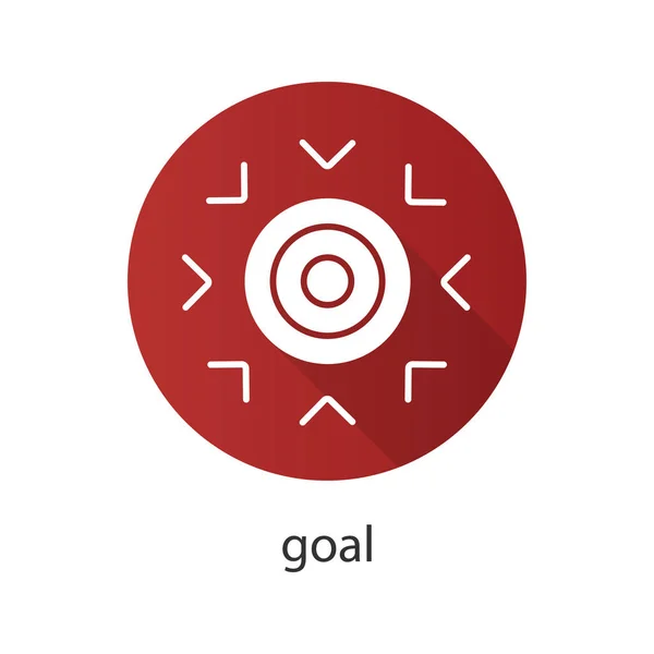 Obiettivo disegno piatto icona di glifo — Vettoriale Stock