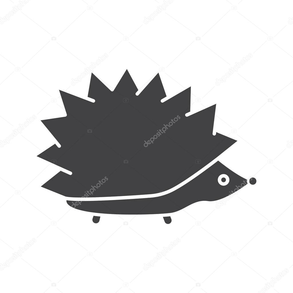 Hedgehog glyph icon. Silhouette symbol. Urchin. Negative space. Vector isolated illustration