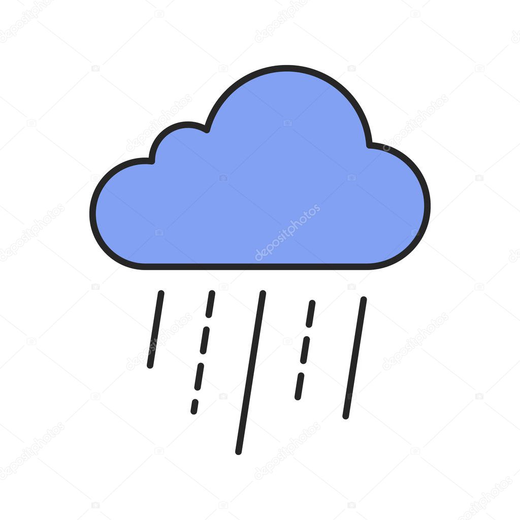 Rainy cloud color icon